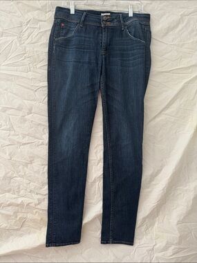 Hudson Jeans Dark Indigo Slim Skinny Jeans With Button Pocket Detail